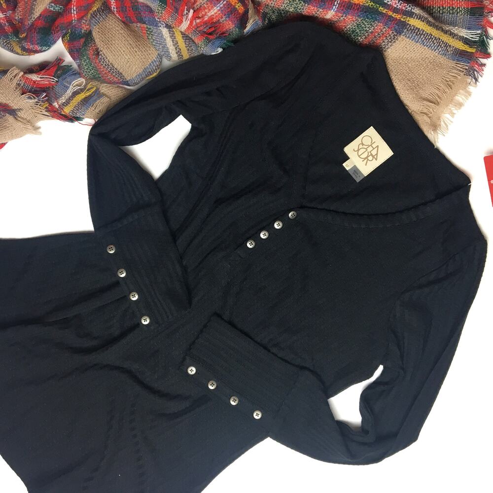 Chaser long sleeve black waffle vneck thermal nwt Size XL